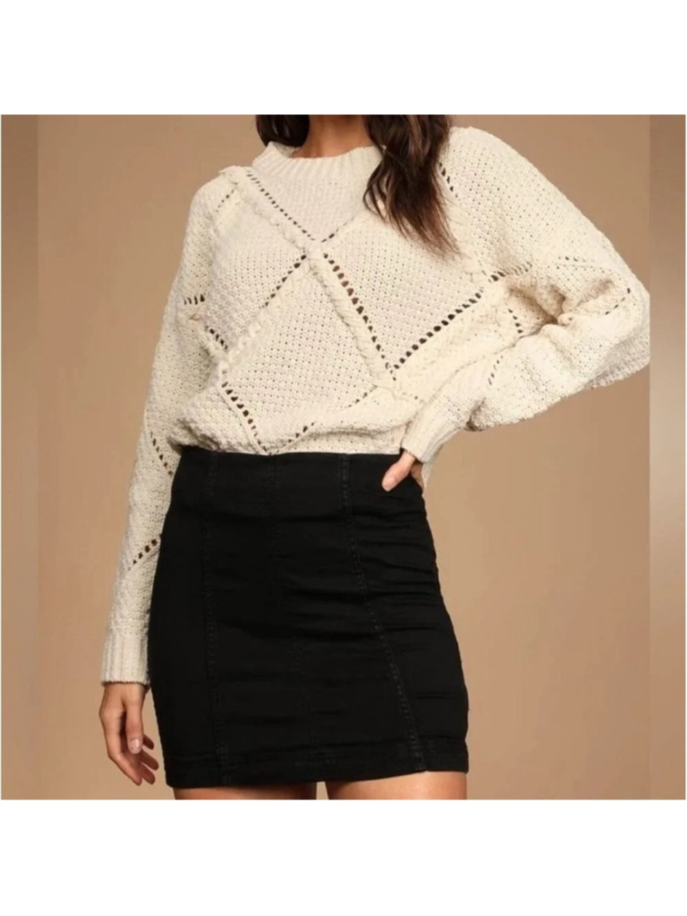 Free People Modern Femme Denim Stretch Mini Skirt Size 10 in Washed Black